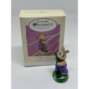 VTG 1994 Hallmark Tilling Time 1.75" Bunny Easter KOC Club Keepsake Ornament NIB